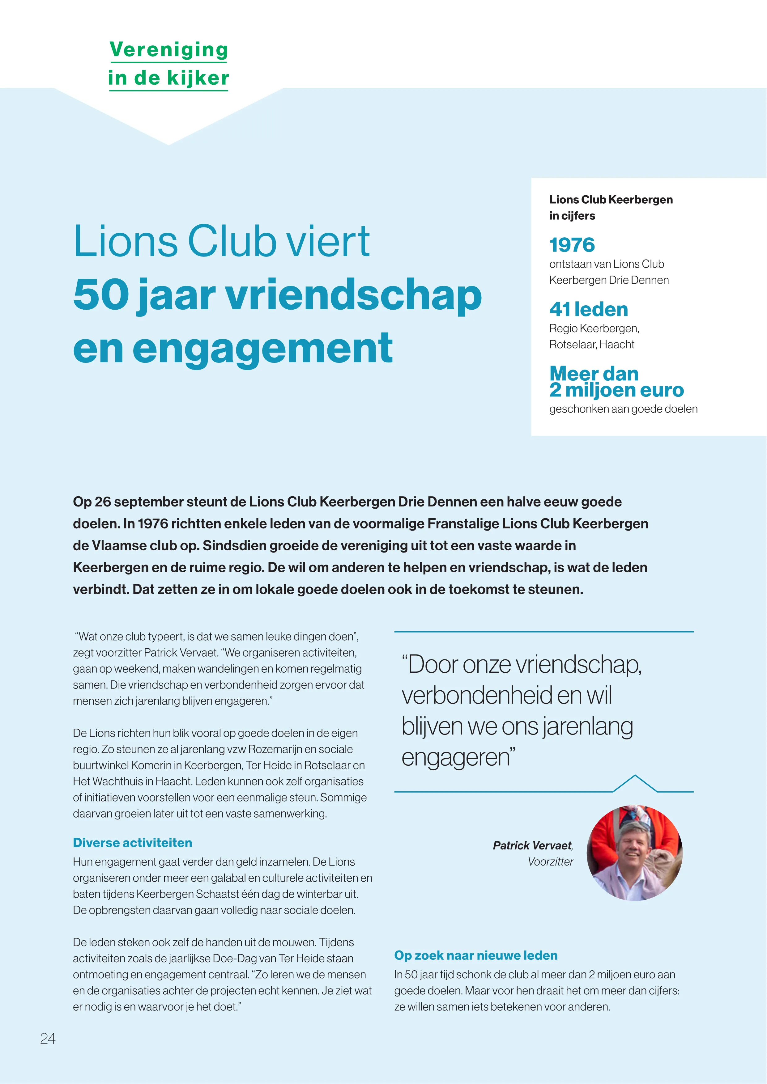 Pagina 24 van Keerinfo herfst 2026: Lions Club viert 50 jaar vriendschap en engagement