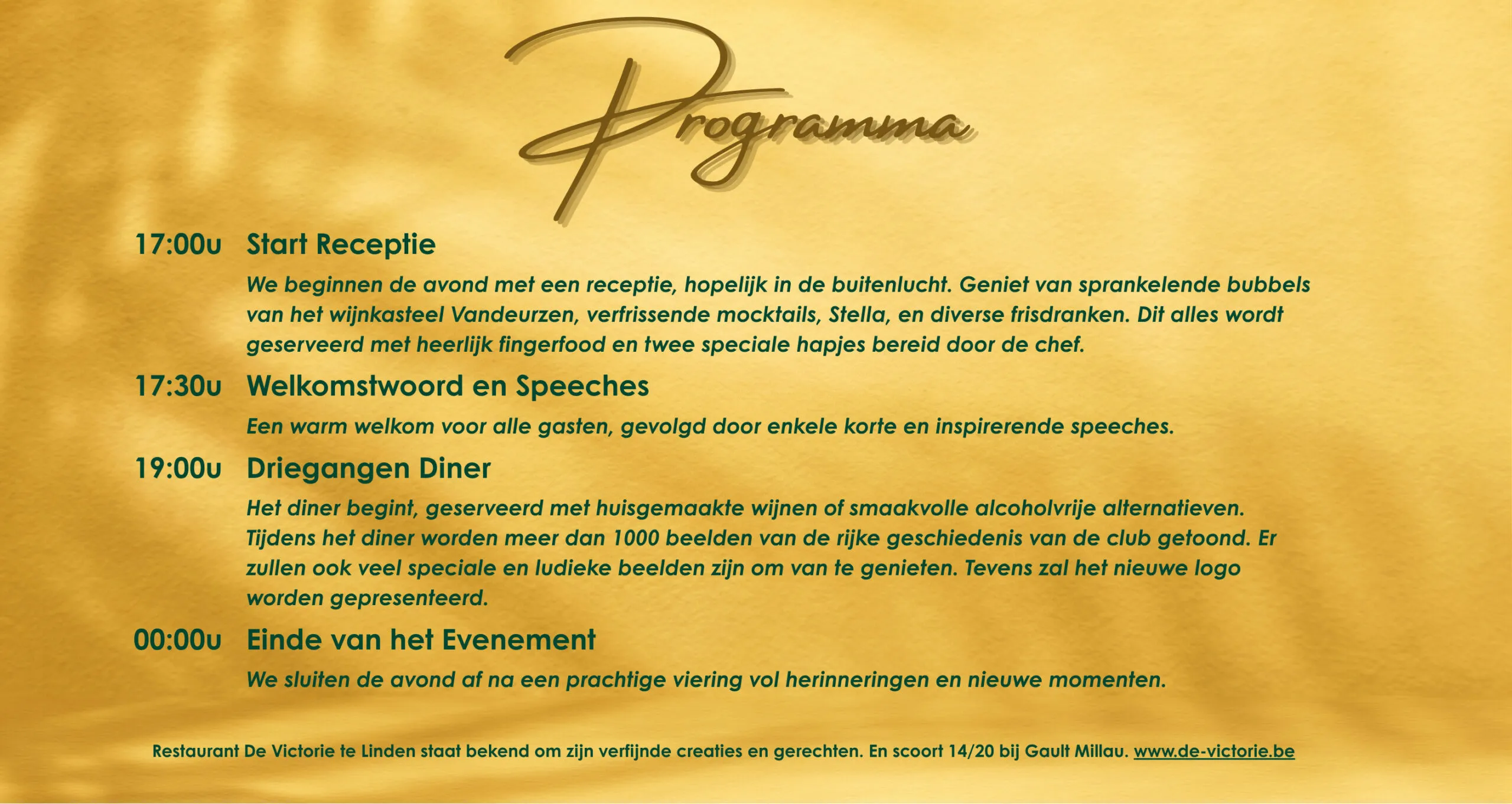 Programma van het jubileumfeest